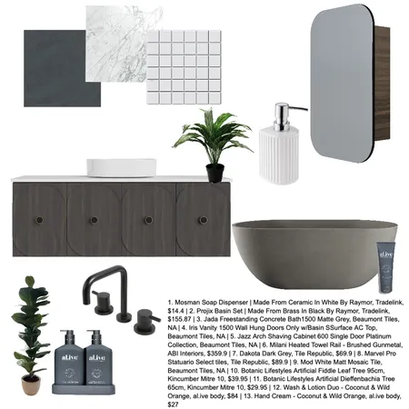 Modern Bathroom Interior Design Mood Board by Fin0011 on Style Sourcebook