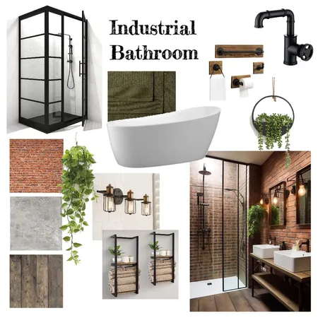 Room Specific Mood Board (Industrial Bathroom) Interior Design Mood Board by KaileyP on Style Sourcebook