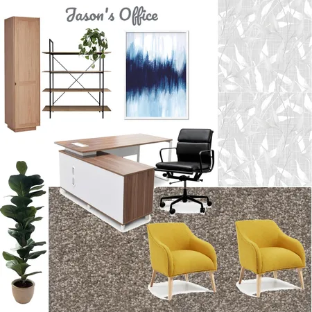 Jason's Office Interior Design Mood Board by Rebecca White Style on Style Sourcebook