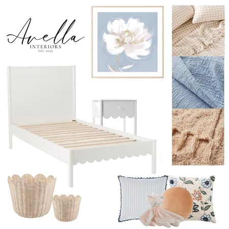 Girl Room (Blue & Neutral) Interior Design Mood Board by Avella Interiors on Style Sourcebook