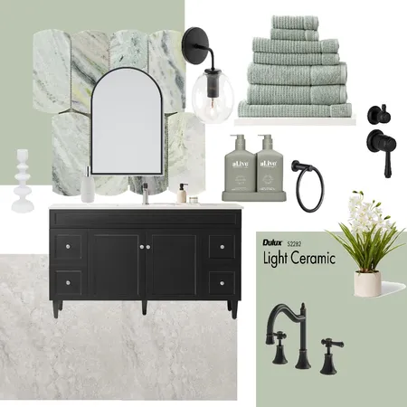 Green Spa Themed Bathroom Interior Design Mood Board by Designed_by_Jasper on Style Sourcebook