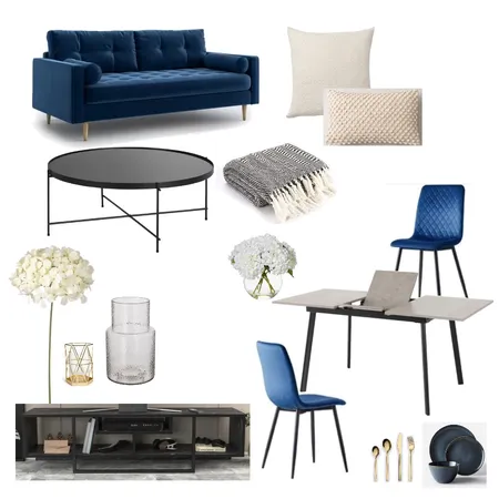 Blue theme WD - 2 bed Interior Design Mood Board by Lovenana on Style Sourcebook