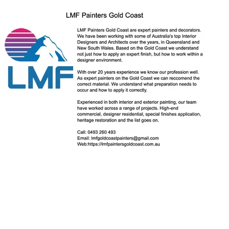 LMF Painters Gold Coast Interior Design Mood Board by LMF Painters Gold Coast on Style Sourcebook