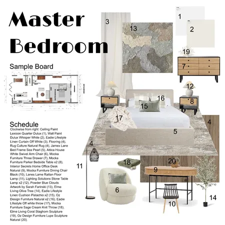 Master Bedroom Interior Design Mood Board by agalanos on Style Sourcebook