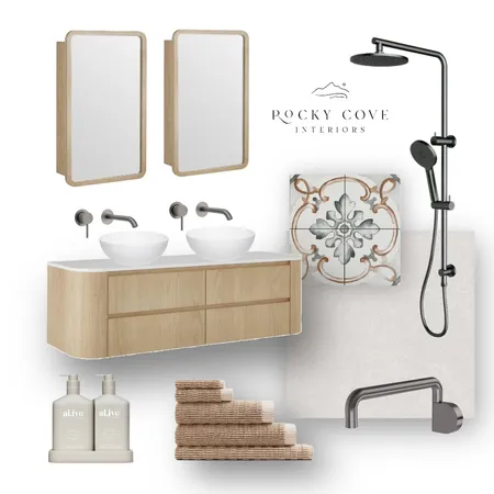 Larcombe Project - Bathroom 1 Interior Design Mood Board by Rocky Cove Interiors on Style Sourcebook