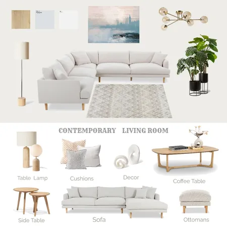 CONEMPORARY LIVING ROOM Interior Design Mood Board by Hamideh on Style Sourcebook