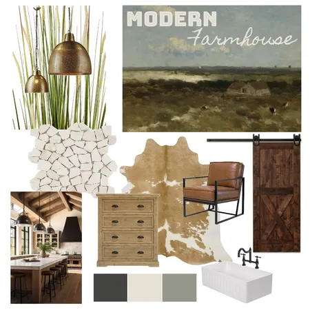 Assignment 3 - Mood Board - Modern Farmhouse Interior Design Mood Board by SheriBauer on Style Sourcebook