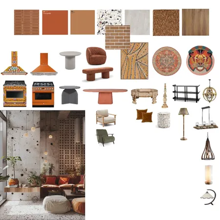Amaryllis- Brutalist Interior Design Mood Board by Pavaki Sapra