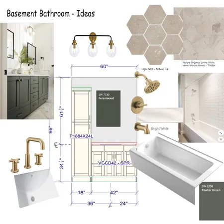 Basement Bath Interior Design Mood Board by SheriBauer on Style Sourcebook