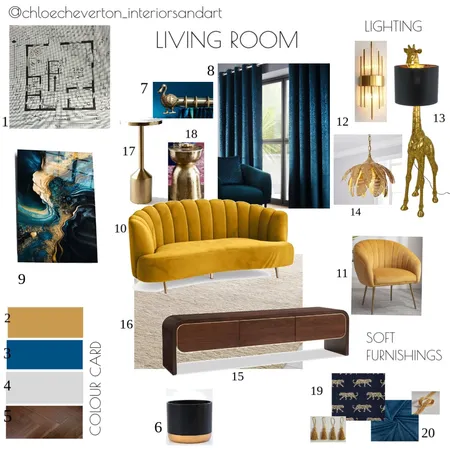 Modern Art Deco (Complementary colour scheme) Interior Design Mood Board by Chloe Cheverton on Style Sourcebook