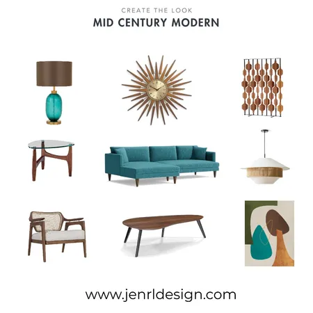 Mid-Century Modern - Create the Look Interior Design Mood Board by JenRL Design on Style Sourcebook