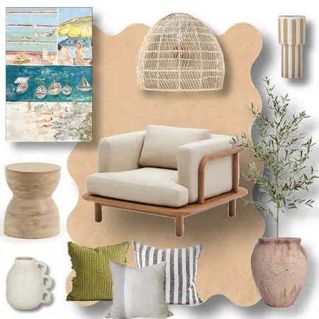 Mediterranean Sitting Room Interior Design Mood Board by Mood Indigo Styling on Style Sourcebook