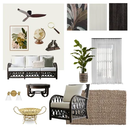 British Colonial Lounge Room Sample v4 Interior Design Mood Board by natalieenlund@gmail.com on Style Sourcebook