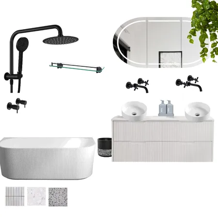 Minimalist Bathroom - Black and White Interior Design Mood Board by ZURE on Style Sourcebook