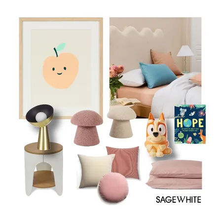 Bluey bedroom Interior Design Mood Board by Sage White Interiors on Style Sourcebook