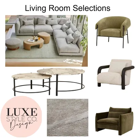 Contemporary green living room Interior Design Mood Board by Luxe Style Co. on Style Sourcebook