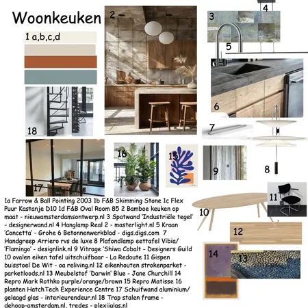 Sampleboard Woonkeuken les 9 Anneke Steffens def Interior Design Mood Board by Anneke Steffens on Style Sourcebook