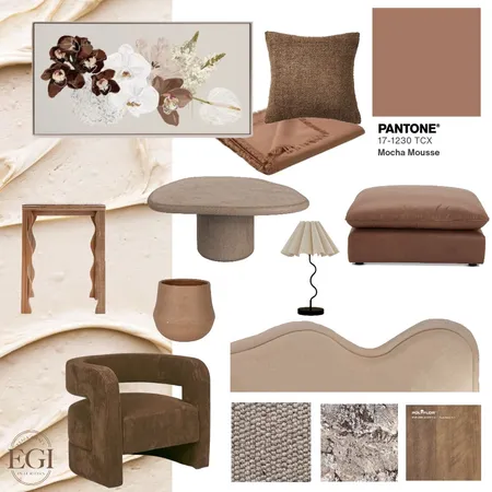 Pantone 2025 Mocha Interior Design Mood Board by Eliza Grace Interiors on Style Sourcebook