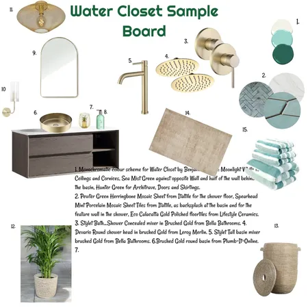 Green Monochromatic Sample Board for WC 12-12-24.4 Interior Design Mood Board by JudyK on Style Sourcebook