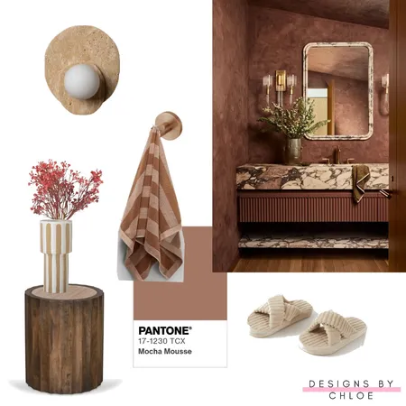 Pantone 2025 Mocha Mousse Interior Design Mood Board by Designs by Chloe on Style Sourcebook