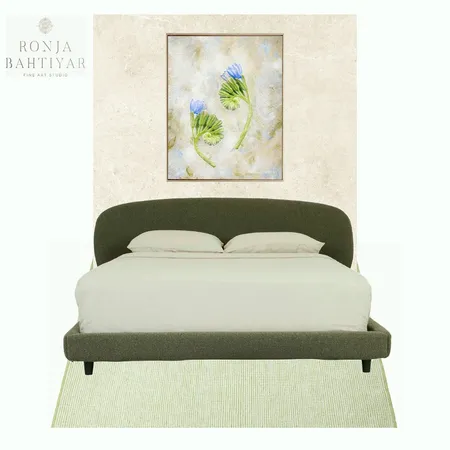 Organic cream, green and floral rose decor ideas for master bedr0om Interior Design Mood Board by Ronja Bahtiyar Art on Style Sourcebook