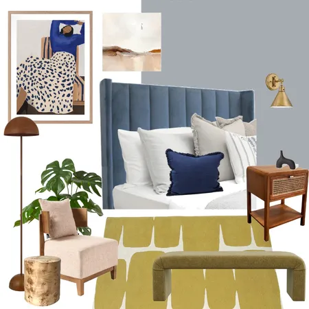 Vibrant Bedroom AirBnb Interior Design Mood Board by Mysa Interiors on Style Sourcebook