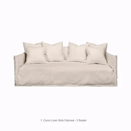 White Linen Sofa Interior Design Mood Board by Ronja Bahtiyar Art on Style Sourcebook