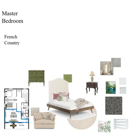 Master Bedroom, French Country Interior Design Mood Board by Catharina Storer