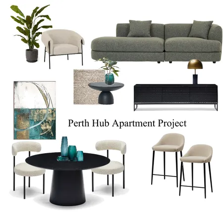 Perth Hub Apartment Project Interior Design Mood Board by Jennypark