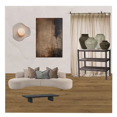 Wabi Sabi Living Room Mood Board Interior Design Mood Board by Dune Drifter Interiors