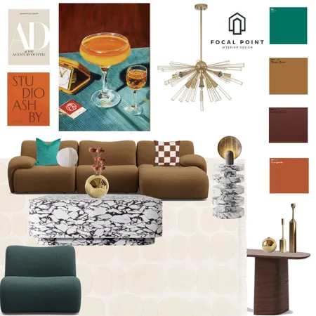 Mid Century Jade and Burnt Orange Interior Design Mood Board by Focal Point Interior Design on Style Sourcebook