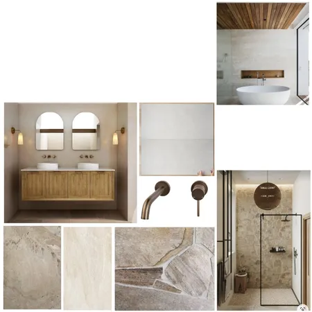 Earthy Modern Bathroom Moodboard Interior Design Mood Board by EveMuscat on Style Sourcebook