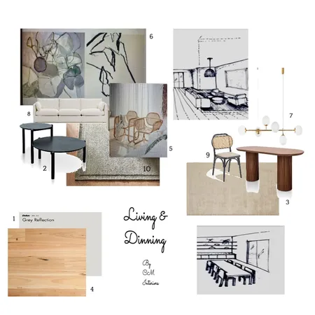 Living Room and Dinning Interior Design Mood Board by Cecilia M on Style Sourcebook