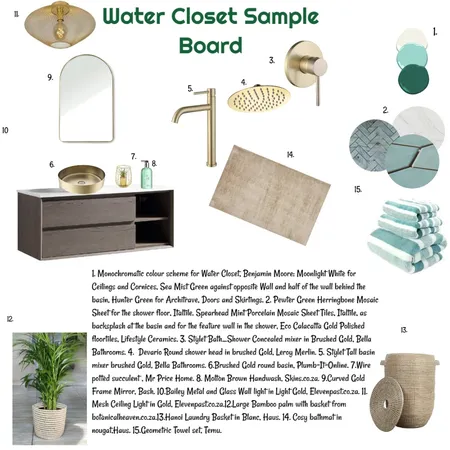 Green Monochromatic Sample Board for WC Final 25-03-25 Interior Design Mood Board by JudyK on Style Sourcebook