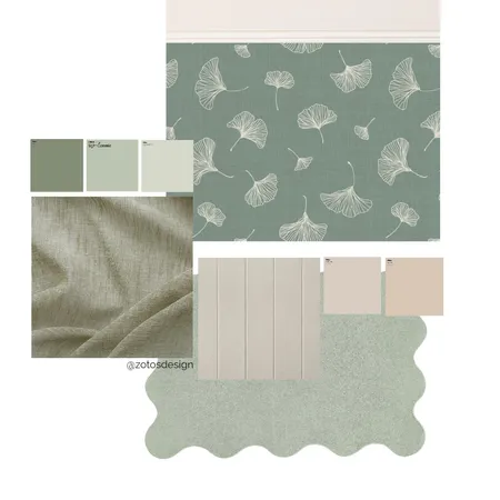 Ginkgo Leaves Green Interior Design Mood Board by ZotosDesign on Style Sourcebook