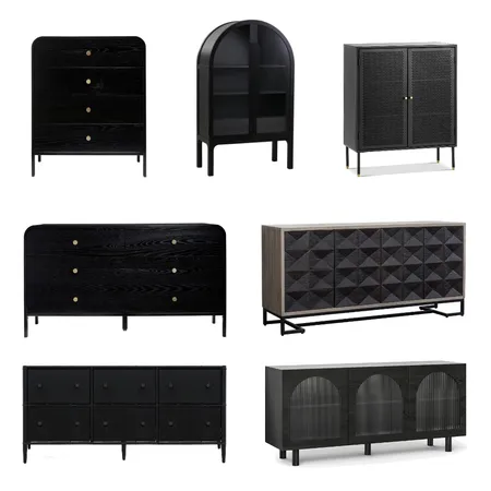 black dressers, cabinets, consoles Interior Design Mood Board by Tricia Kramer on Style Sourcebook