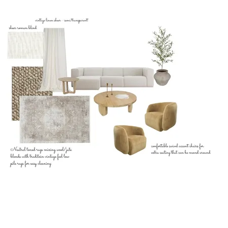 Neutral Living Room Interior Design Mood Board by Styledbymel on Style Sourcebook