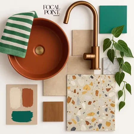 Eden Roc Ensuite - Flat Lay Interior Design Mood Board by Focal Point Interior on Style Sourcebook