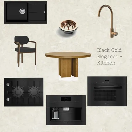 Black & Gold Elegance - Kitchen Interior Design Mood Board by sienna.curtale3@gmail.com on Style Sourcebook