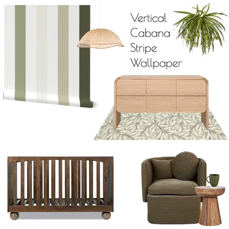 Baby Nursery 1 - Green Cabana stripe Interior Design Mood Board by Real Talk Interiors on Style Sourcebook