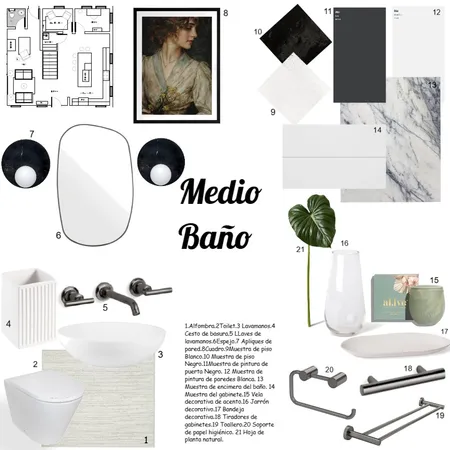 Baño WC moderno Interior Design Mood Board by Elizabet Santos on Style Sourcebook