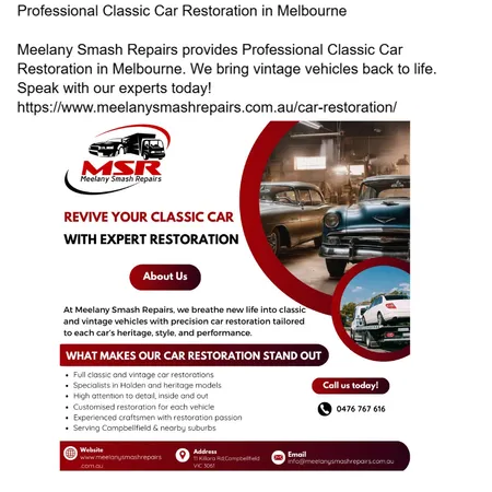 Professional Classic Car Restoration in Melbourne Interior Design Mood Board by meelanysmashrepair on Style Sourcebook