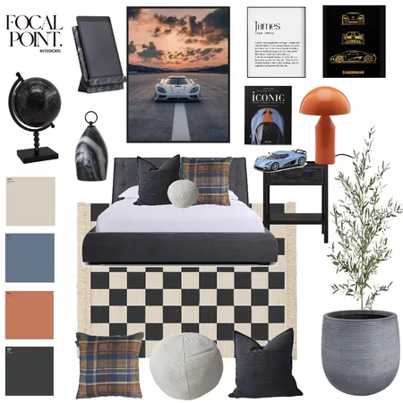 Boy's Koenigsegg Bedroom Interior Design Mood Board by Focal Point Interior on Style Sourcebook