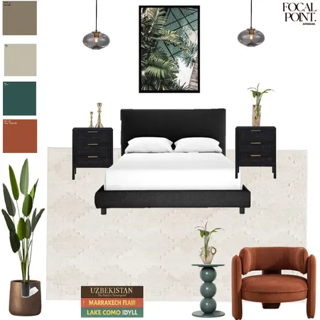 Geometric Green Terracotta and hazelnut Master - Palmview Residence Interior Design Mood Board by Focal Point Interior Design on Style Sourcebook