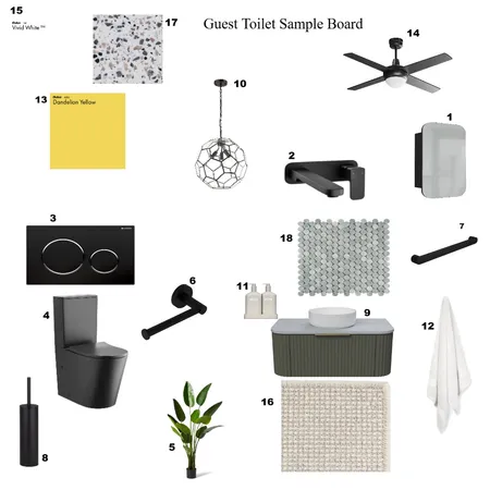 Guest Toilet - WC Sample Board Interior Design Mood Board by Nobs on Style Sourcebook