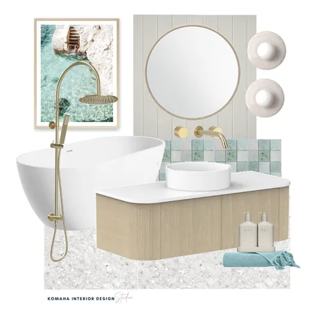 Project IV - Coastal Ensuite Interior Design Mood Board by Komaha Interior Design on Style Sourcebook