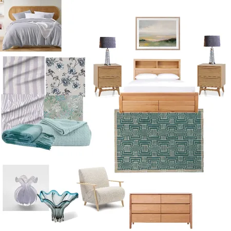 Aqua & dusty purple bedroom Interior Design Mood Board by Land of OS Designs on Style Sourcebook