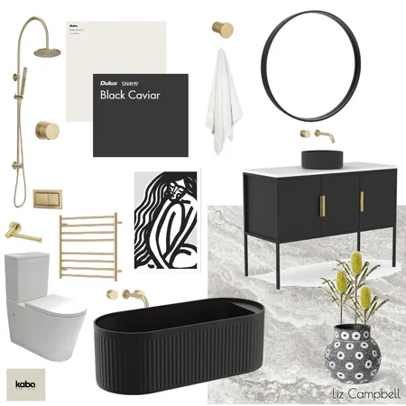 Black,white & gold bath Interior Design Mood Board by Kabo Bathrooms on Style Sourcebook