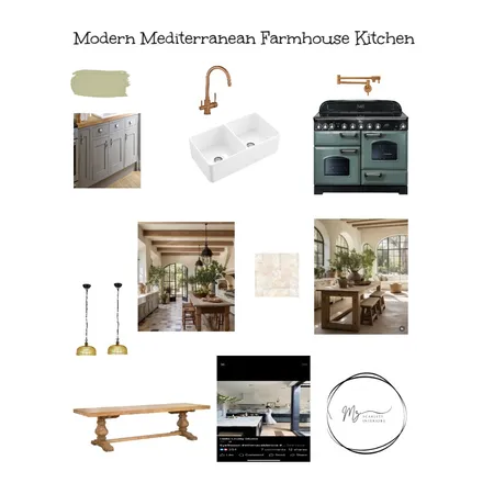 Modern Mediterranean Farmhouse Kitchen Interior Design Mood Board by Mz Scarlett Interiors on Style Sourcebook
