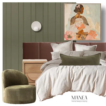 Warm modern bedroom Interior Design Mood Board by Manea Interior Design & Styling on Style Sourcebook